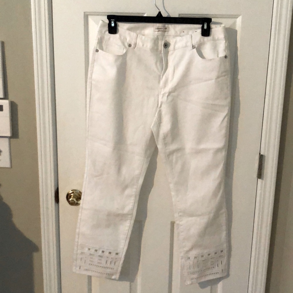 Coldwater Creek white jeans.  Misses 14. Like new
